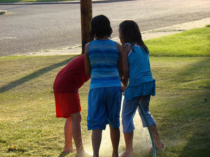 play'n in the hose....